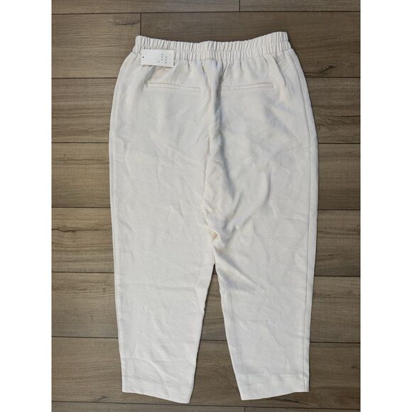 NWT a new day White Cream Women's Pants Trouser Dress Pants L Large Elastic Wais - Picture 6 of 6
